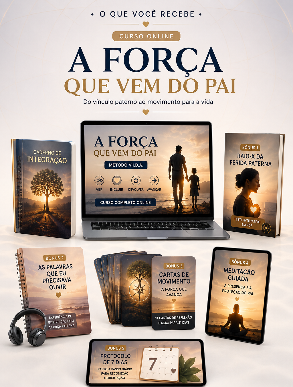 Bónus incluídos: Raio-X da Ferida Paterna, As Palavras que Eu Precisava de Ouvir, Cartas de Movimento e Termo de Autorização para Avançar